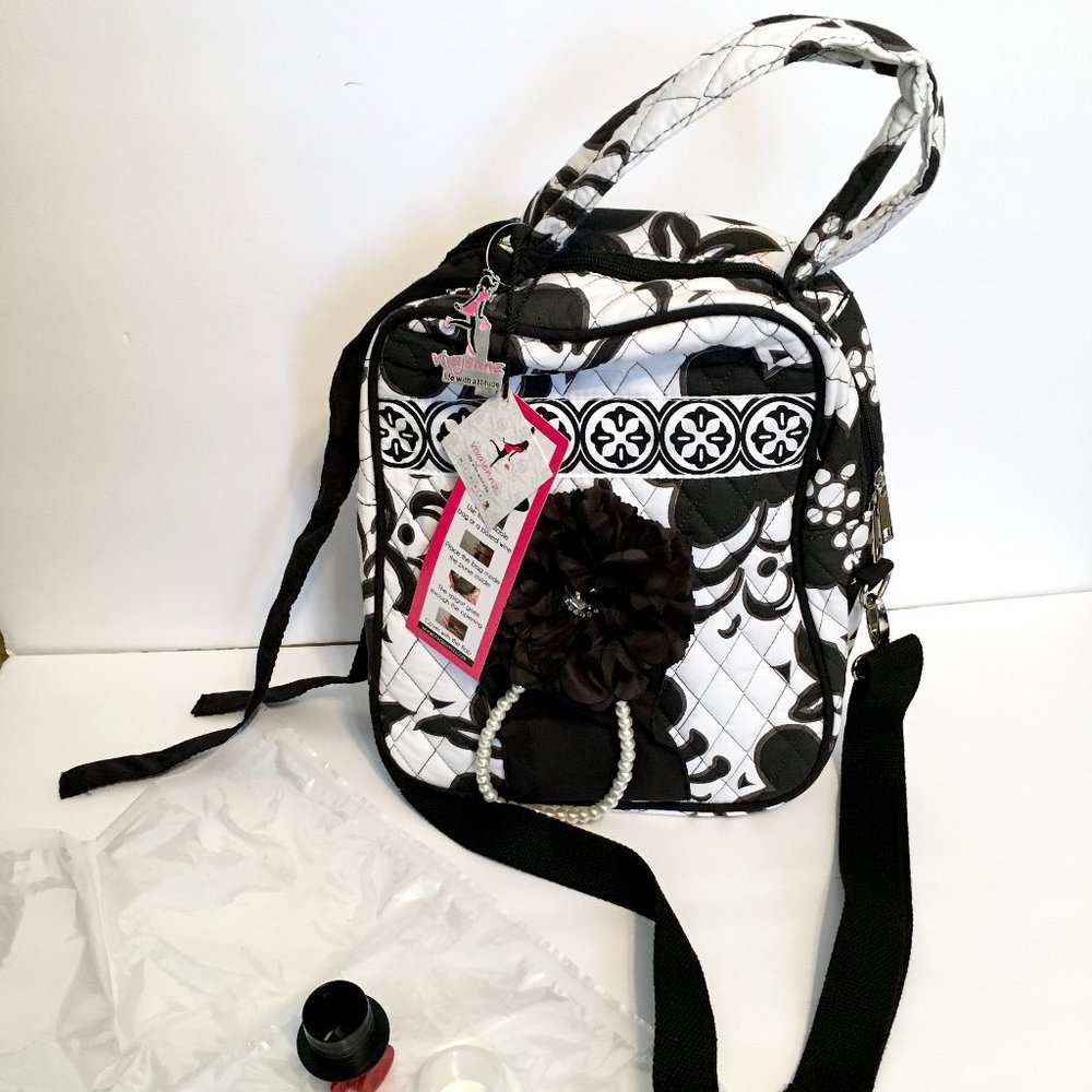 Vivajennz Refillable Wine Purse w/Spigot NWT, B&W